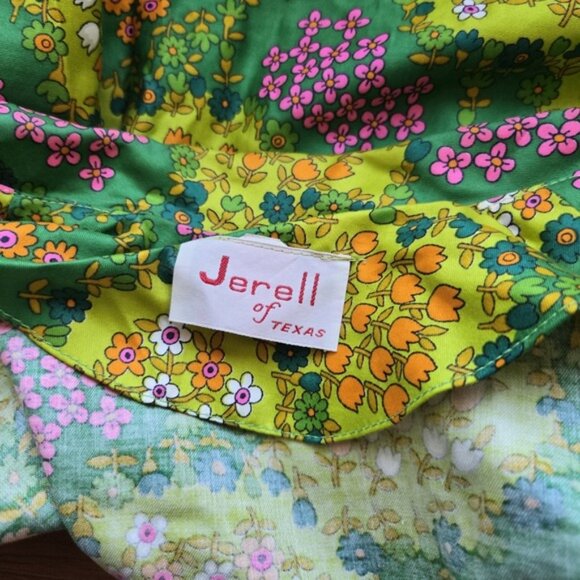 Vtg 60s Mod Mini Dress Psychedelic Floral Belted Button Front Youthquake Collar - Picture 9 of 11